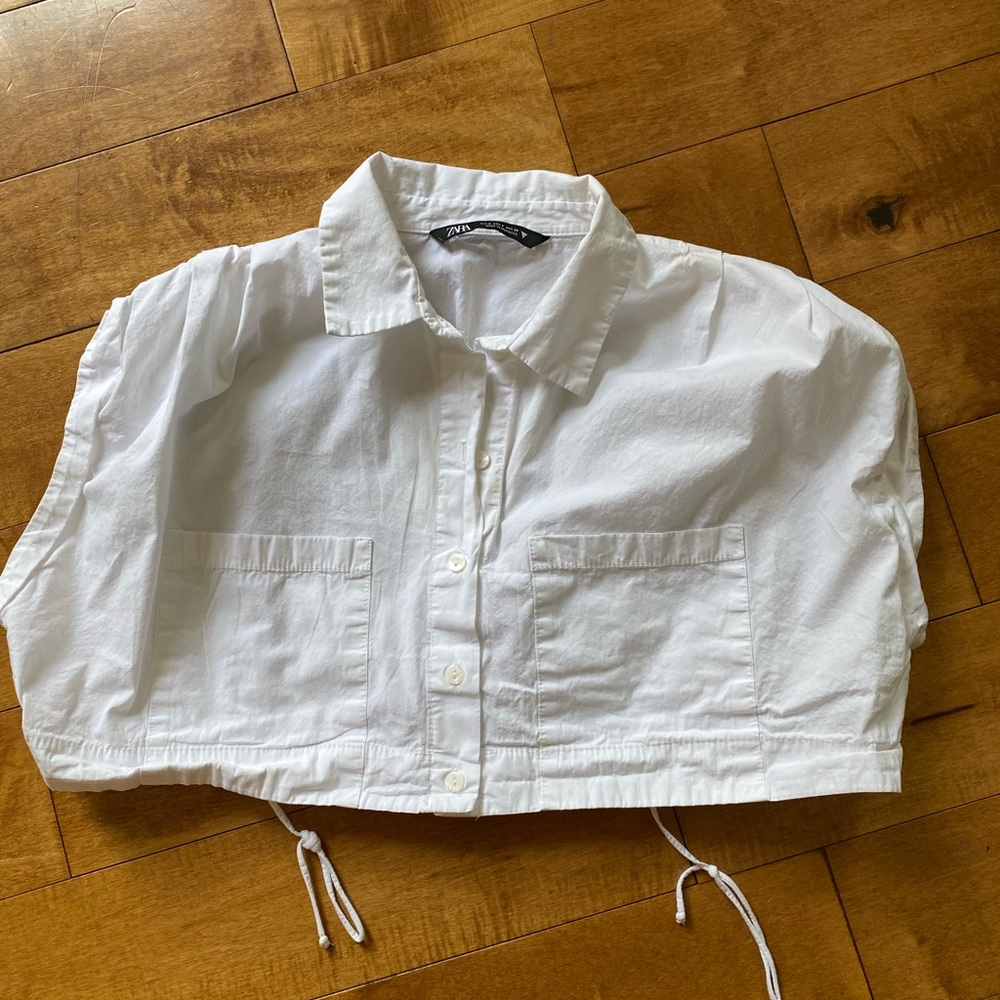 Pocket cropped shirt zara